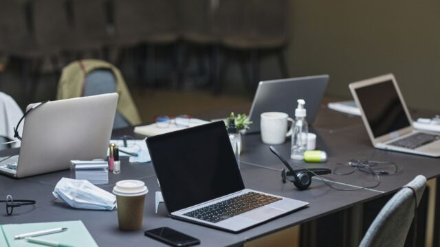 laptop on desk